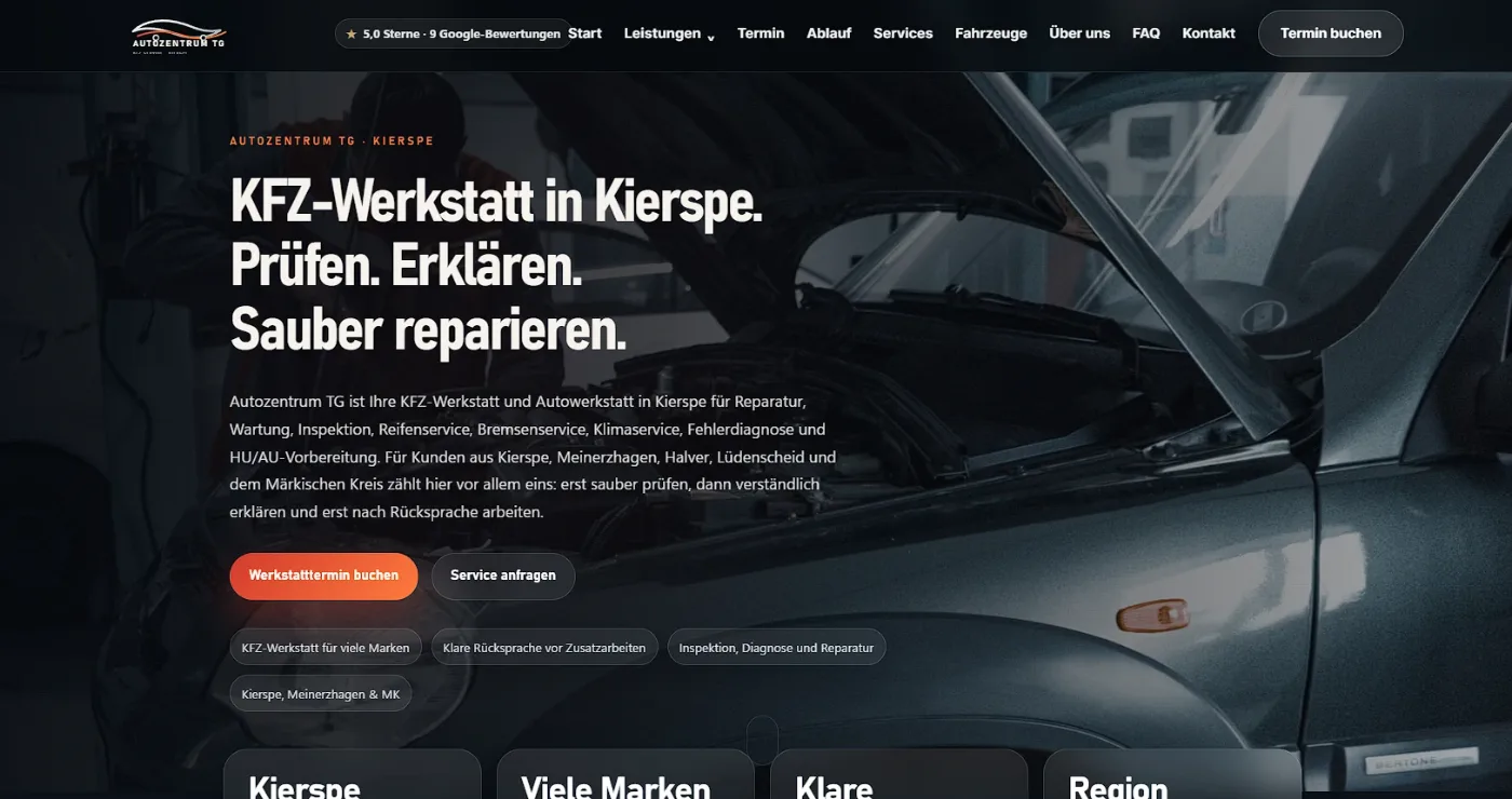 Referenzprojekt Autozentrum TG in mobiler Ansicht